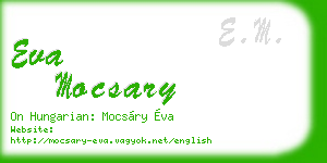 eva mocsary business card