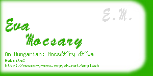 eva mocsary business card